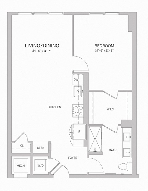 A08 Floor Plan at AVE Tampa Riverwalk, Tampa, FL